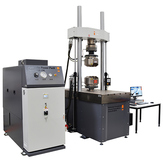 500 kN Servohydraulic Fatigue testing Machine with lower T-slot platen